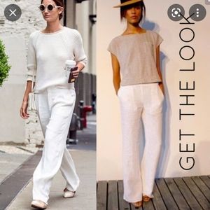 H&M White Linen Pants